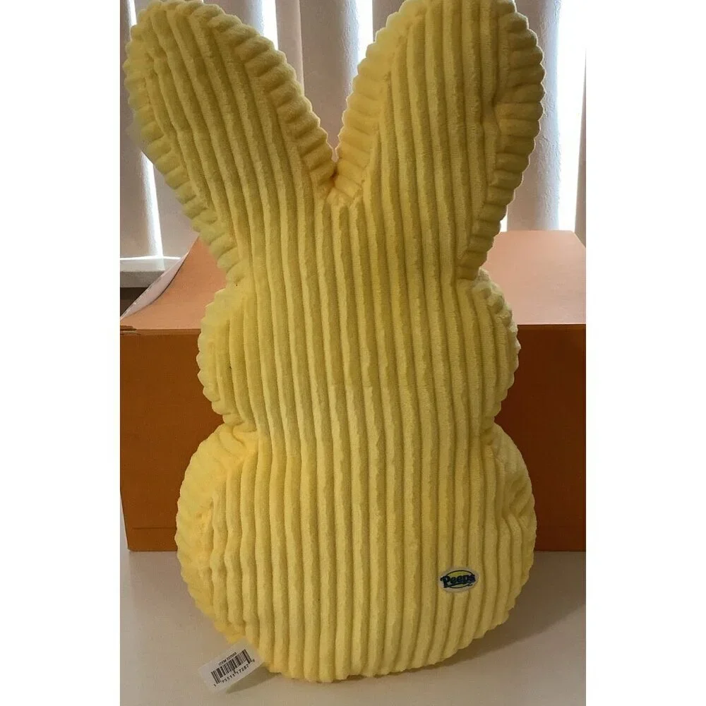 PEEPS Brand Giant Ribbed Soft Plushie Yellow Peeps 16 Inches. New With Tags